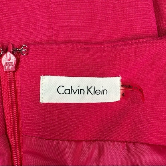 Calvin Klein Pink Sheath Dress Floral Scoop Neckline Size 4 - Picture 8 of 8
